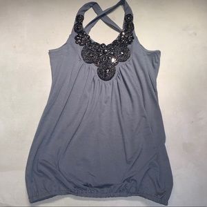 Jeweled Neckline Tank